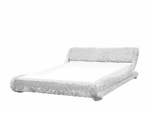 Bračni krevet 160 cm AVENUE (s podnicom) (srebrna baršunasta)