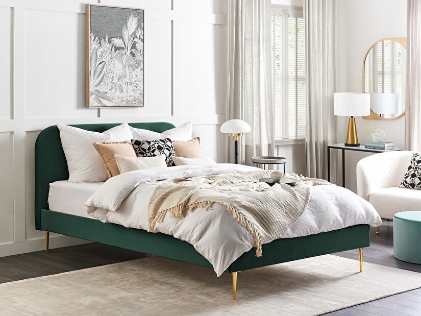 Bračni krevet 160 cm Faris (zelena) (s podnicom)