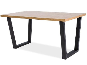 Blagovaonski stol Verdell (hrast + crna) (za 4 do 6 osoba)