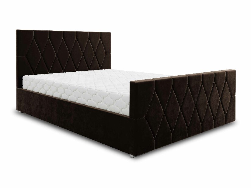 Bračni krevet 140 cm Alex (tamnosmeđa) (s podnicom i prostorom za odlaganje)