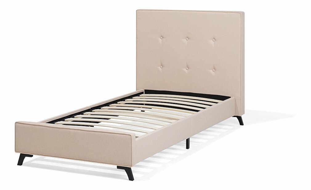 Jednostruki krevet 90 cm AMBRE (s podnicom) (bež)