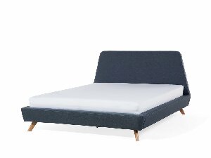 Bračni krevet 160 cm VENITO (s podnicom) (tamno plava)