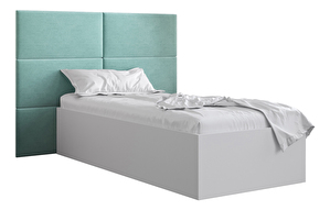 Jednostruki krevet s tapeciranim uzglavljem 90 cm Brittany 2 (bijela mat + metvica) (s podnicom)