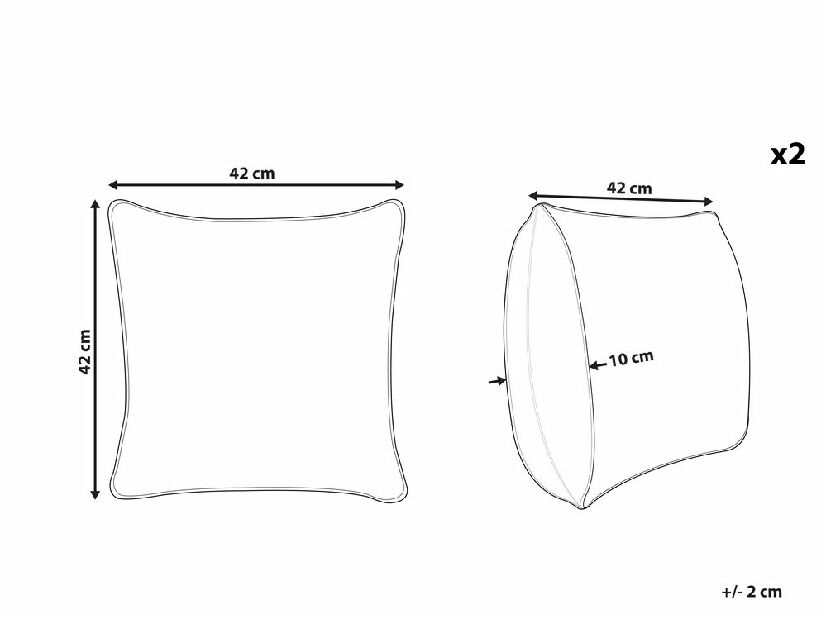 Set 2 ukrasna jastuka 42 x 42 cm Hakko (bež)