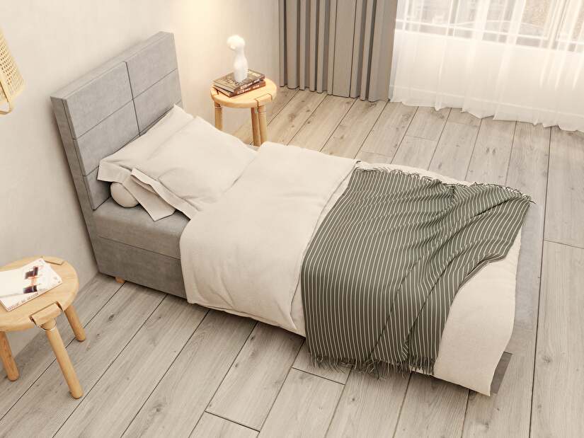 Jednostruki krevet 80 cm Picasso I (siva) (s prostorom za odlaganje i madracem) 