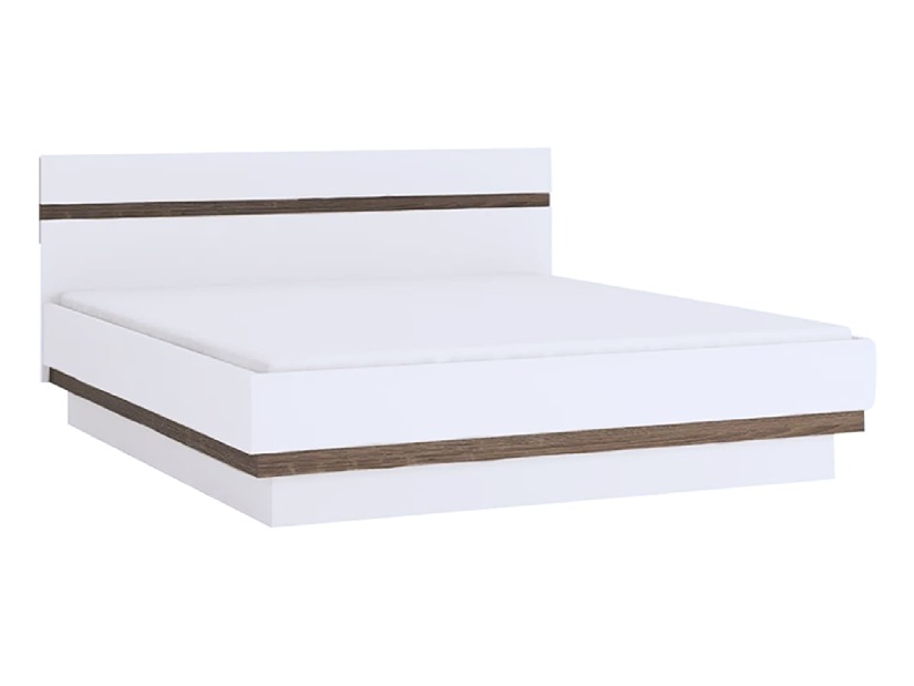 Krevet s prostorom za odlaganje Lonet (bijela + hrast sonoma tamni tartuf) 