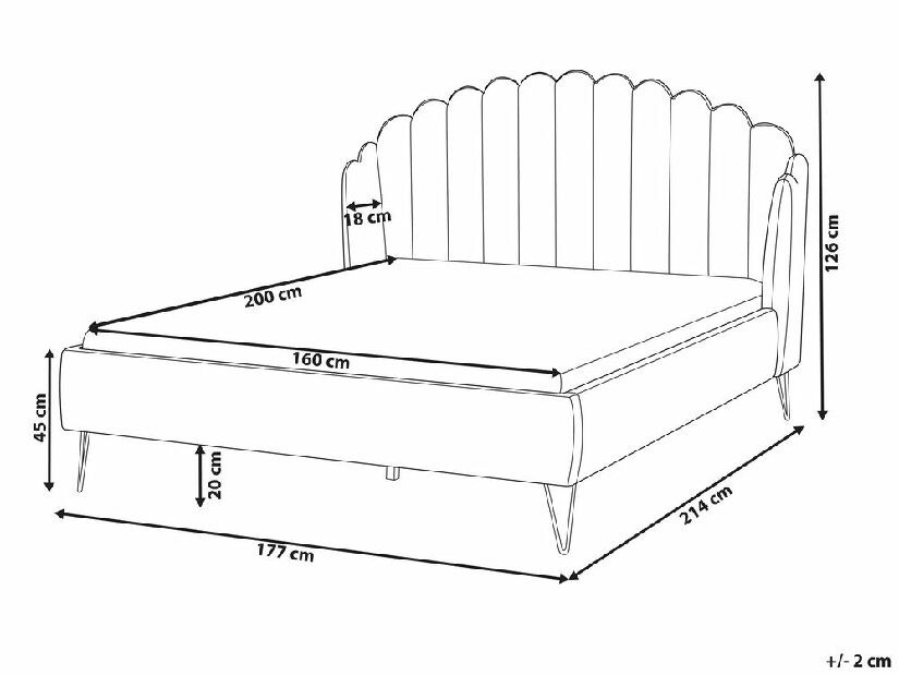 Bračni krevet 160 cm Alise (bež) (s podnicom)