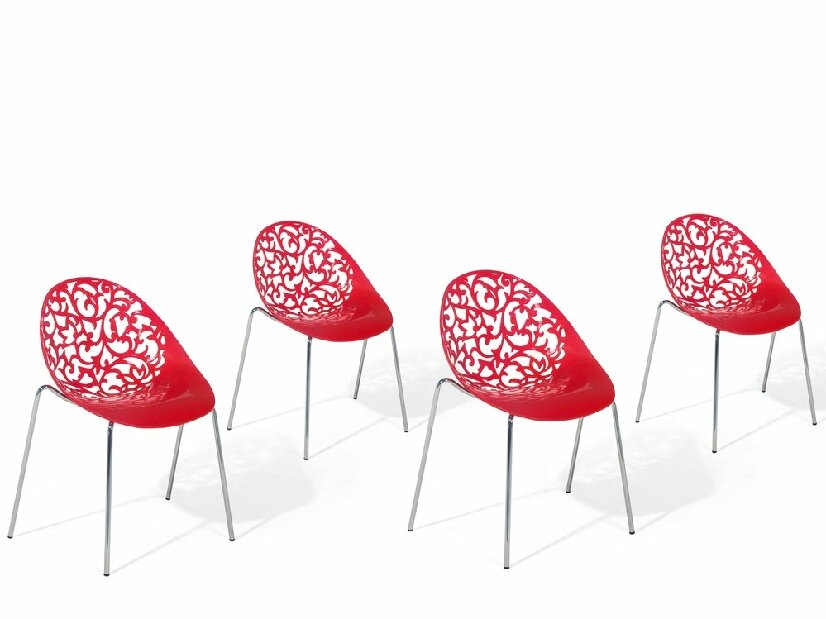Set blagovaonskih stolica 4 kom. Mumbwa (crvena)