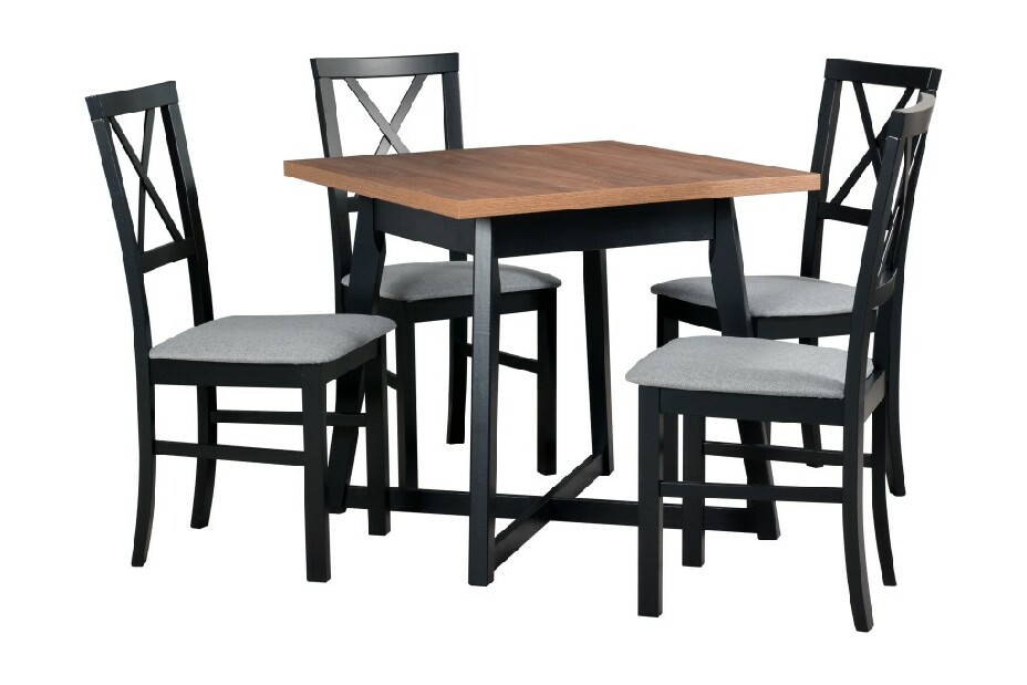 Blagovaonski stol Ouida 1 L (Hrast stirling + Crna) (za 4 osobe)