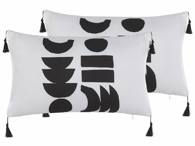 Set ukrasnih jastuka (2 kom.) 45 x 45 cm Liri (bijela + crna)