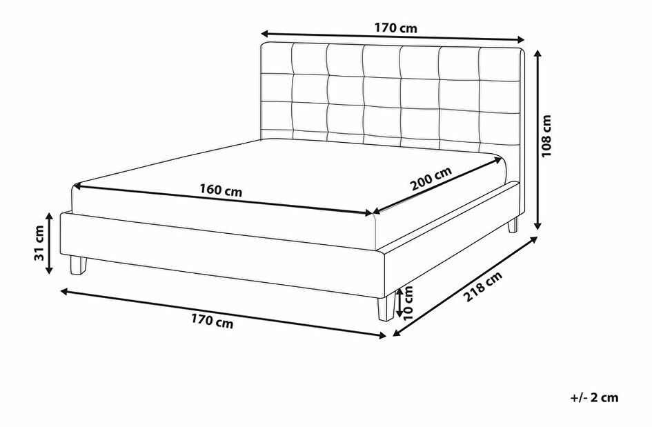 Bračni krevet 160 cm Rhiannon (svijetlosiva) (s podnicom a madracem)