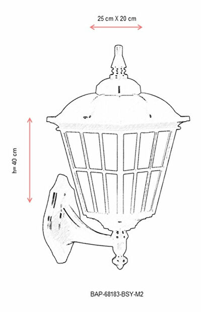 Vanjska zidna svjetiljka Braden (crna)