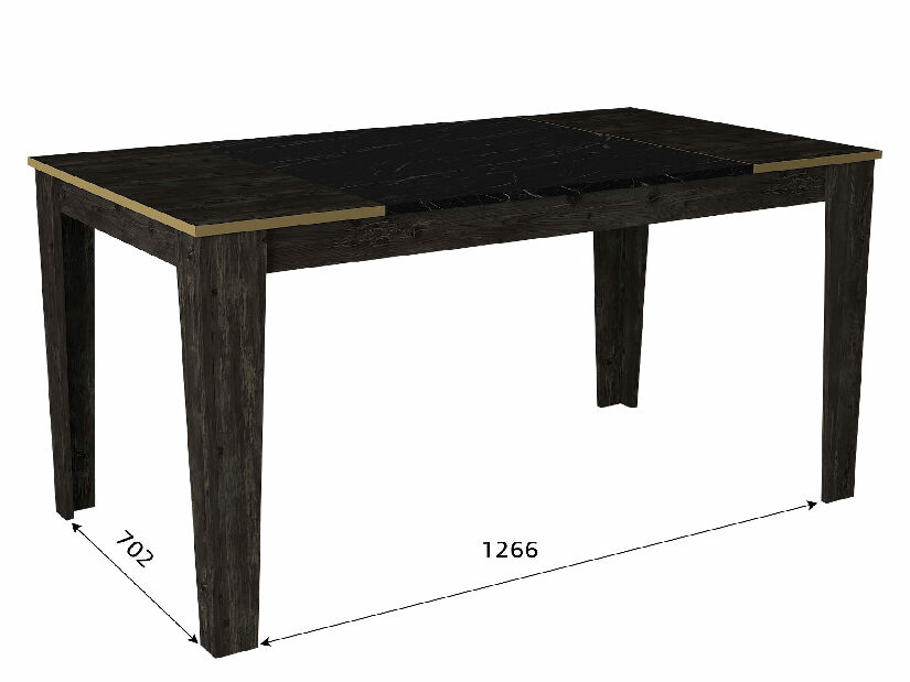 Blagovaonski stol (za 6 osoba) Verdon (crna + zlatna)