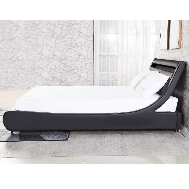 Bračni krevet 160 cm Filina (crna) (s podnicom)