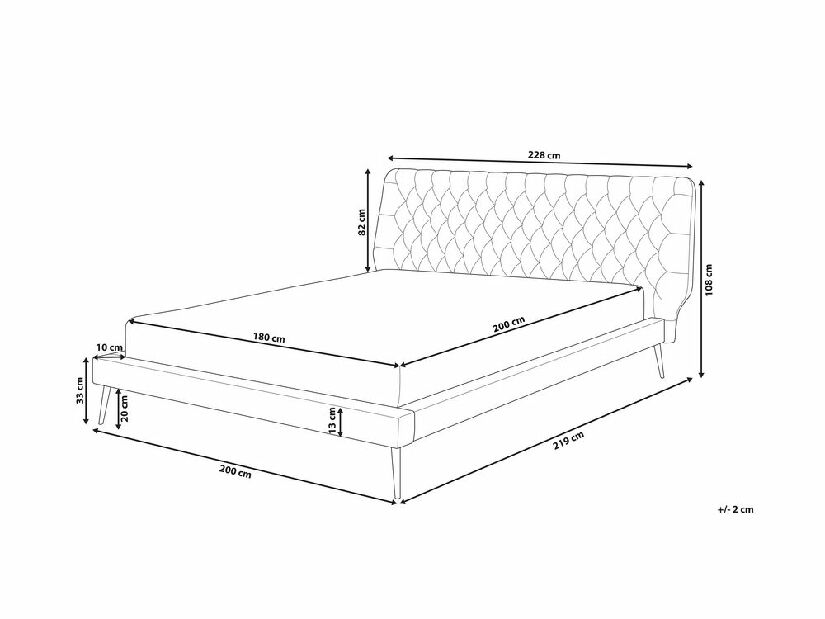Bračni krevet 180 cm ESONNA (s podnicom) (bež)