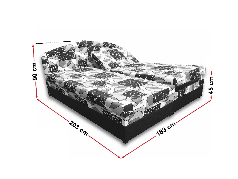 Bračni krevet 180 cm Velvet (s pjenastim madracima) 