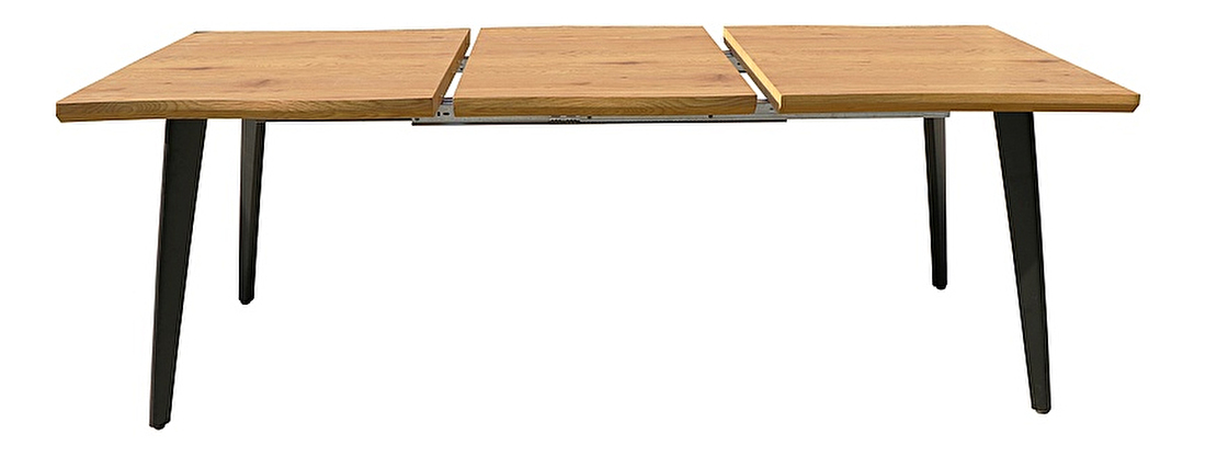 Blagovaonski stol na razvlačenje 120-180 cm Faustina (hrast + crna) (za 4 do 8 osoba)