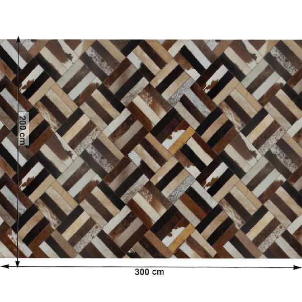Kožni tepih 200x300 cm Korlug TIP 02 (goveđa koža + uzorak patchwork) 