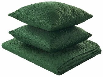 Set prekrivač + 2 jastuka 140 x 210 cm Bent (zelena)