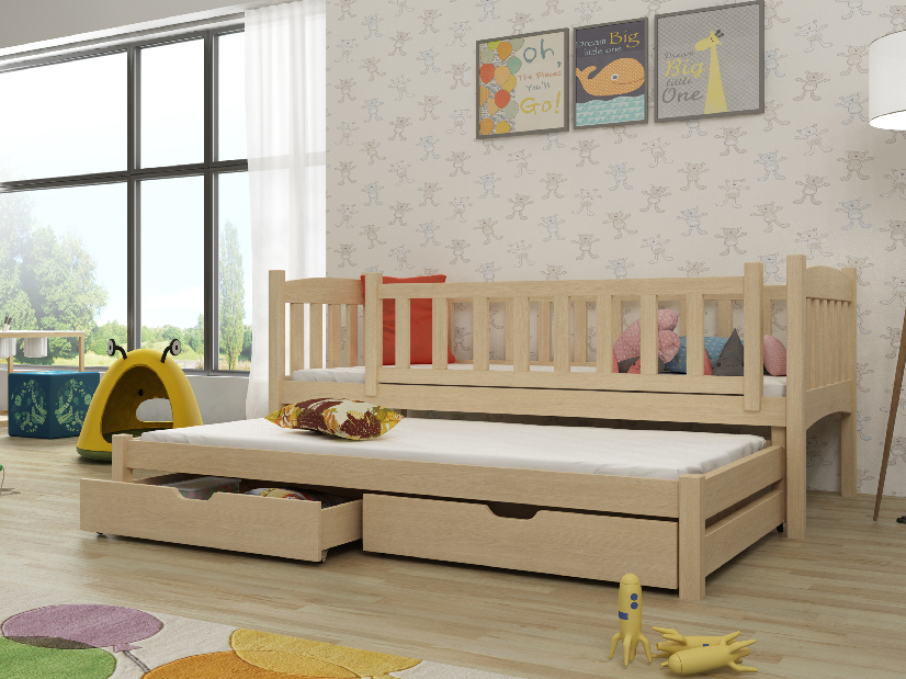 Dječji krevet 80 x 180 cm Amalia (s podnicom i prostorom za odlaganje) (borovina)