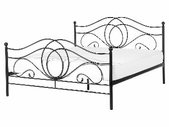 Bračni krevet 160 cm LAURA (s podnicom) (crna)