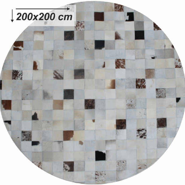 Kožni tepih 200x200 cm Korlug TIP 10 (goveđa koža + uzorak patchwork) 