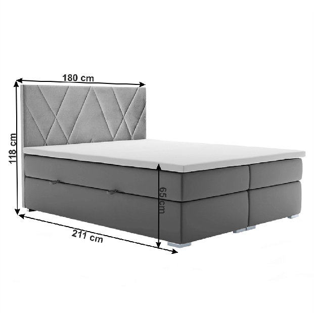 Bračni krevet Boxspring 180 cm Orit (s madracima)