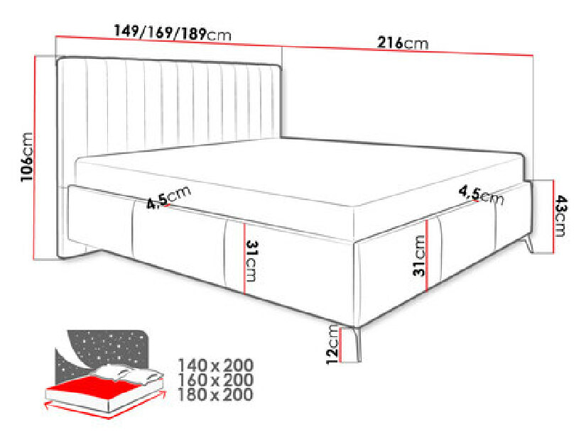 Bračni krevet 160 cm Mirjan Lizoo (bež) (s podnicom) *rasprodaja