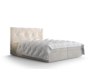 Bračni krevet Boxspring 180 cm Athena (bež) (s madracem i prostorom za odlaganje)