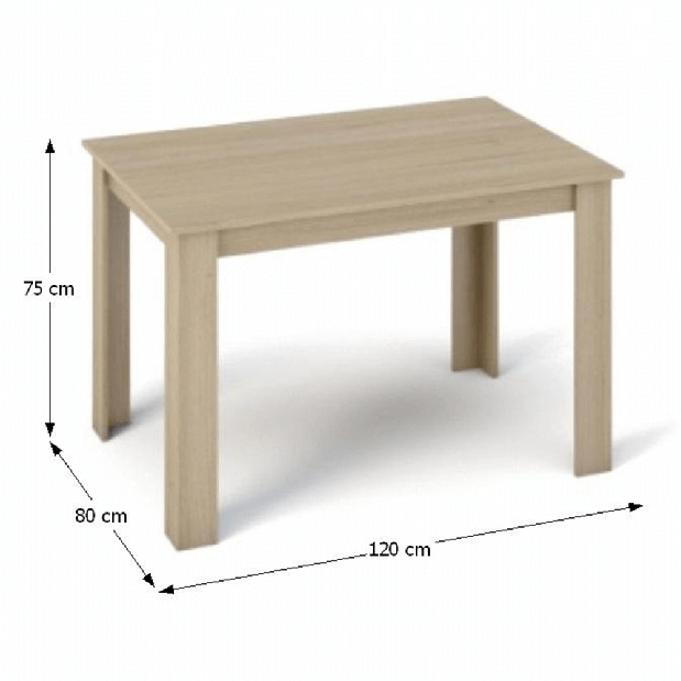 Blagovaonski stol Plat (pravokutnik) (za 4 osobe) (hrast sonoma) 