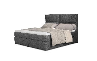 Bračni krevet Boxspring 160 cm Amebra (svijetlo siva) (s madracima i prostorom za odlaganje)