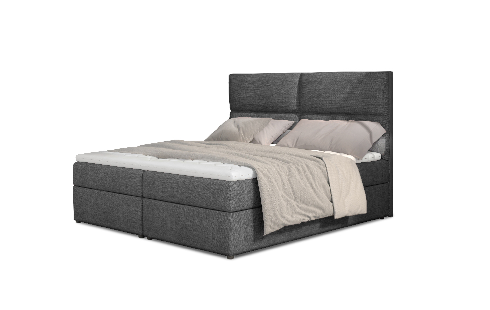 Bračni krevet Boxspring 160 cm Amebra (svijetlo siva) (s madracima i prostorom za odlaganje) *rasprodaja