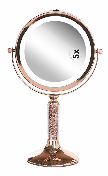 Kozmetičko ogledalo Beryl (ružičasto zlato) (s LED rasvjetom)