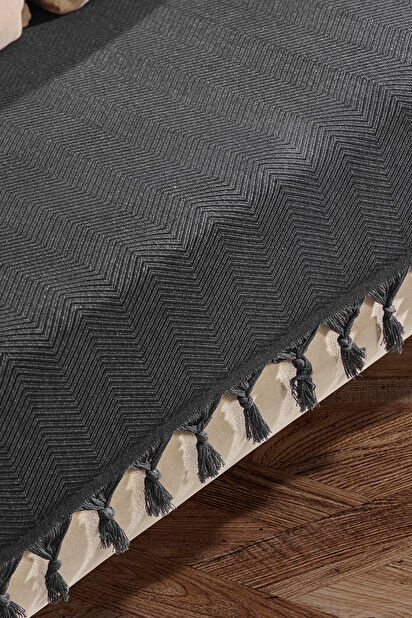 Prekrivač za sofu 115 x 200 cm Ashaya (crna)