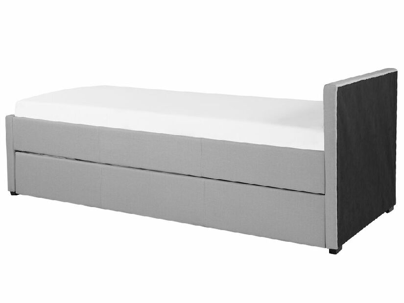 Jednostruki krevet 90 cm LISABON (poliester) (siva) (s podnicom)
