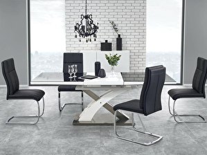 Blagovaonski stol Shenna 2 (crna + bijela) (za 6 do 8 osoba) 