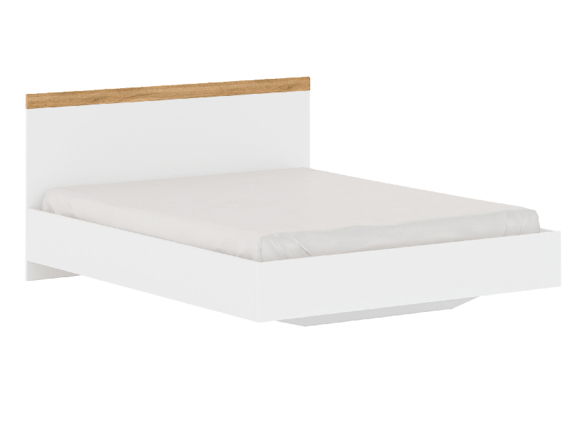 Bračni krevet 160 cm Vilgi (bijela + hrast wotan)
