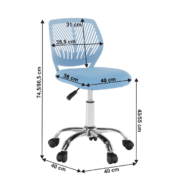 Dječja rotirajuća stolica Svelu (plava)