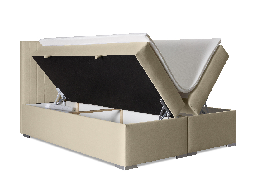 Bračni krevet Boxspring 180 cm Morcano (bež) (s prostorom za odlaganje)