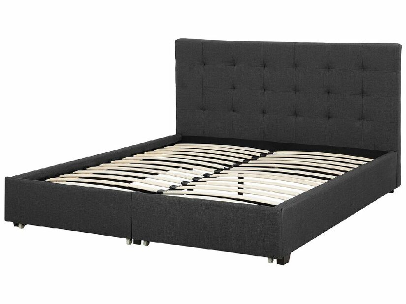 Bračni krevet 180 cm Rhiannon (siva) (s podnicom i prostorom za odlaganje)