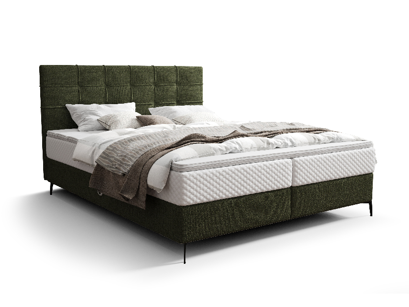 Jednostruki krevet 120 cm Infernus Bonell (tamnozelena) (s podnicom, s prostorom za odlaganje)