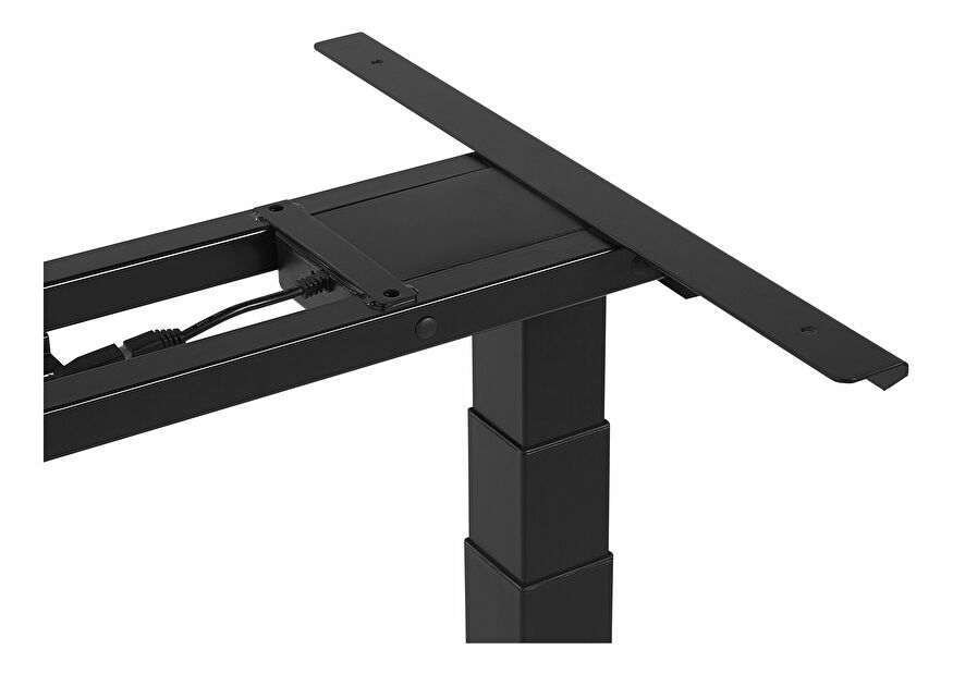 Pisaći stol- DESIRA II (180x80 cm) (tamno drvo + crna) (el. podesiv)