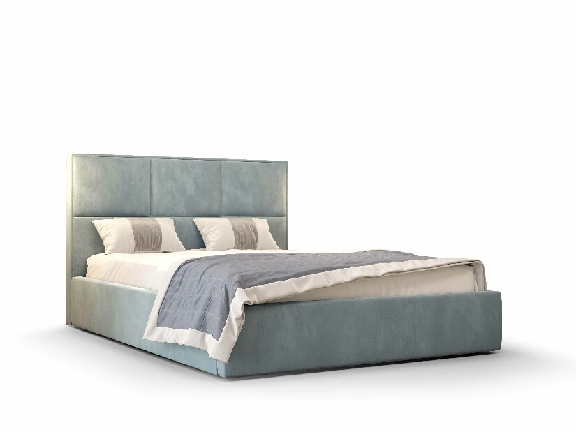 Bračni krevet 140 cm Elna (plava) (s podnicom i prostorom za odlaganje)