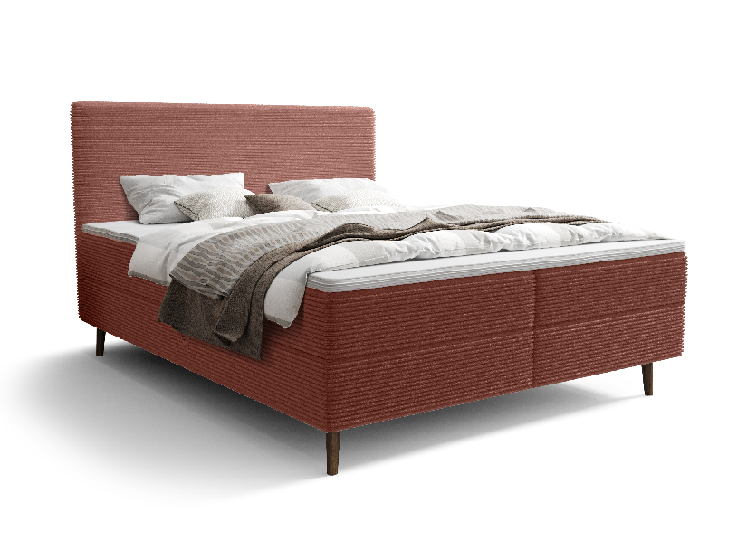 Bračni krevet 200 cm Napoli Comfort (terakota) (s podnicom, s prostorom za odlaganje)