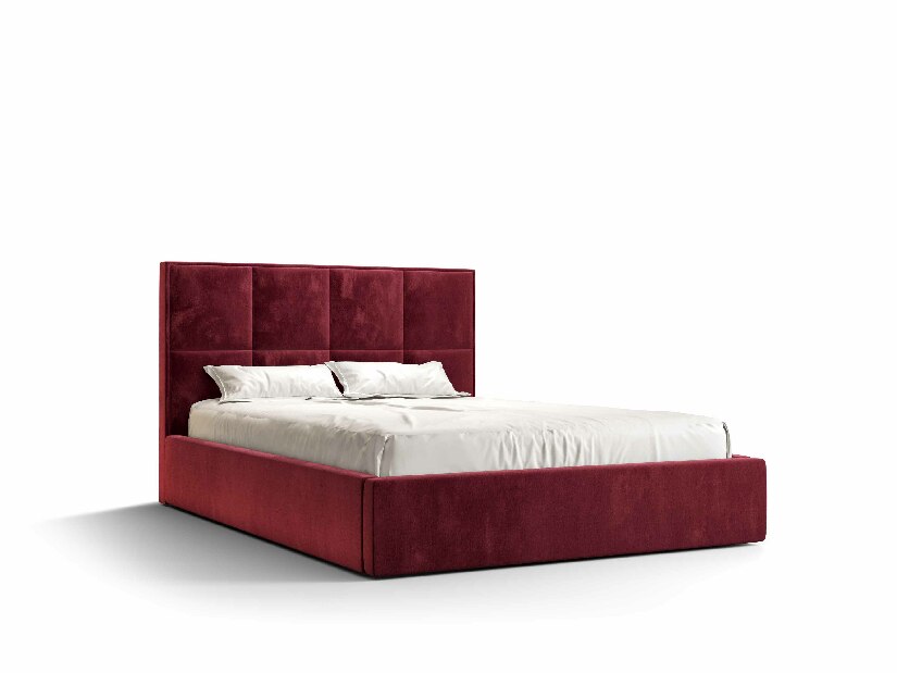 Bračni krevet 140 cm Gino (bordo) (s podnicom i prostorom za odlaganje)