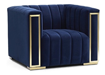 Fotelja Vonda (mornarsko plava + zlatna)