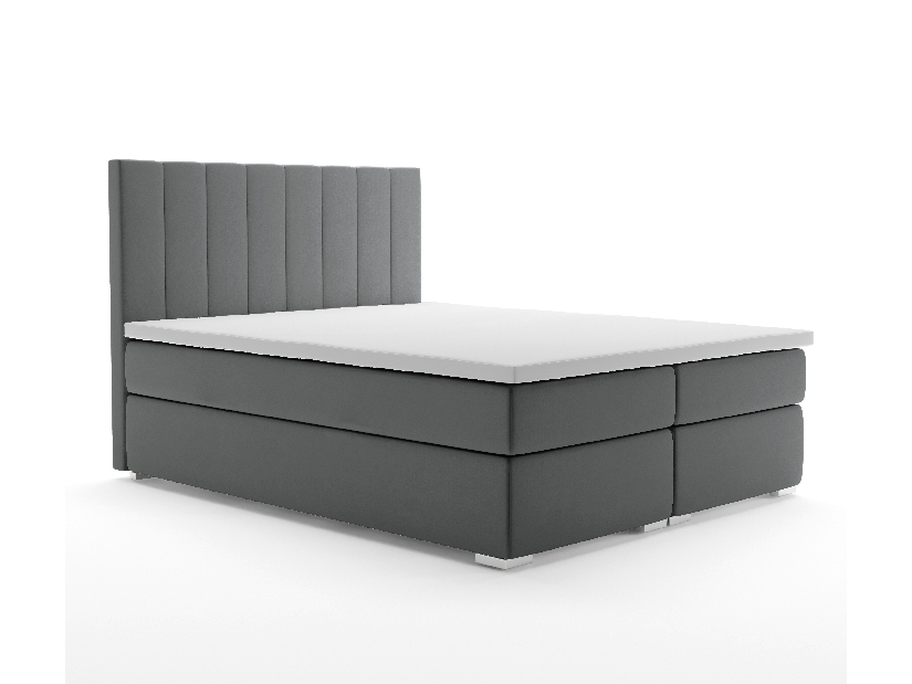 Bračni krevet Boxspring 160 cm Pugno (tamno siva) (s prostorom za odlaganje)