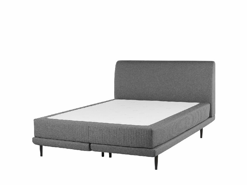 Kontinentalni krevet 140 cm MADOM (tkanina) (siva) (s podnicom i madracem)