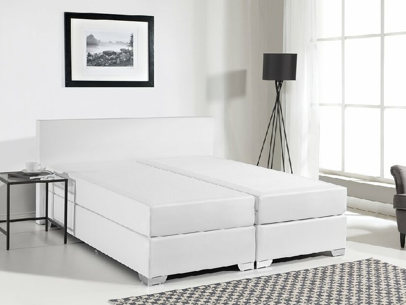 Bračni krevet Boxspring 140 cm PREMIER (s madracima) (bijela)