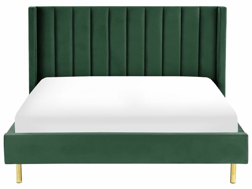 Bračni krevet 180 cm VINNETTE (tekstil) (zelena) (s podnicom)